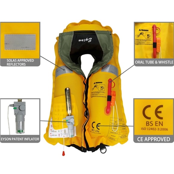 Slim inflatable Life Jacket Vest Preserver - Eyson - Picture 4 of 4